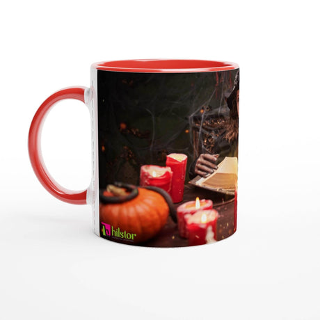 11oz Ceramic Mug - Halloween with a colored rim, inside, and handle - Hilstor