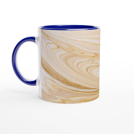 11oz Ceramic Mug - Latte art with a colored rim, inside, and handle - Hilstor