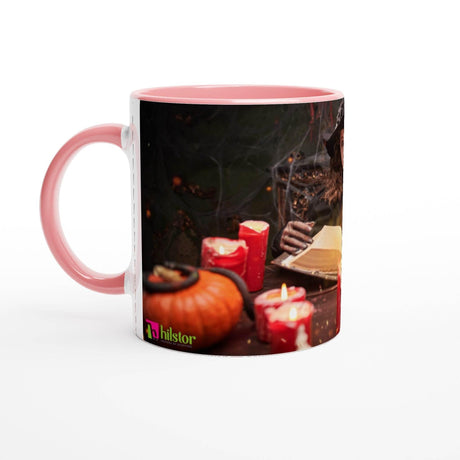 11oz Ceramic Mug - Halloween with a colored rim, inside, and handle - Hilstor