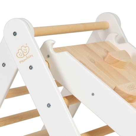 MeowBaby Slide-Climbing Wall 2in1 Set - Montessori Triangular Ladder & Slide for Indoor & Outdoor Fun | Enhances Motor Skills & Confidence, Made in Europe - Hilstor