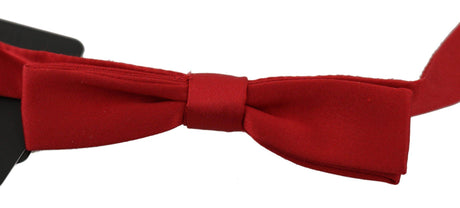Dolce & Gabbana Red 100% Silk Slim Adjustable Neck Papillon Bow Tie - Hilstor
