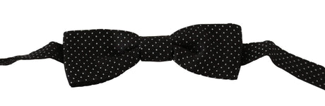 Dolce & Gabbana Black Polka Dots Silk Adjustable Neck Papillon Men Bow Tie - Hilstor