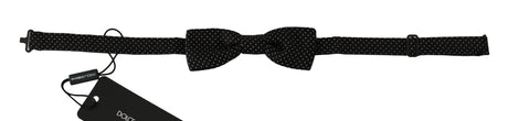 Dolce & Gabbana Black Polka Dots Silk Adjustable Neck Papillon Men Bow Tie - Hilstor