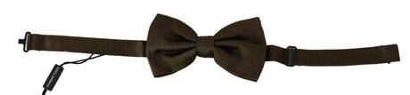 Dolce & Gabbana Brown Polka Dots Silk Adjustable Neck Papillon Men Bow Tie - Hilstor