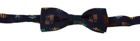 Dolce & Gabbana Blue Flags 100% Silk Adjustable Neck Papillon Men Bow Tie - Hilstor