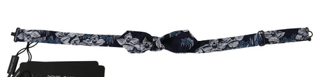 Dolce & Gabbana Navy Blue Floral Slim Adjustable Neck Papillon Men Bow Tie - Hilstor