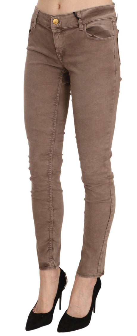 CYCLE Brown Low Waist Slim Fit Skinny Pants - Hilstor