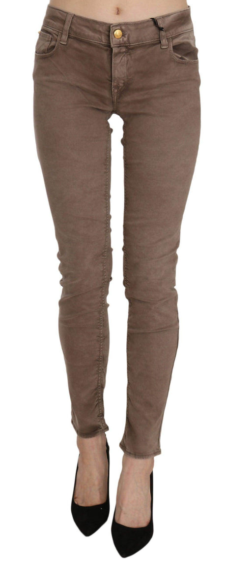 CYCLE Brown Low Waist Slim Fit Skinny Pants - Hilstor