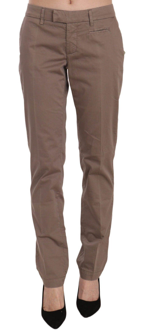 Dondup Brown Low Waist Straight Cut Trouser Pant - Hilstor
