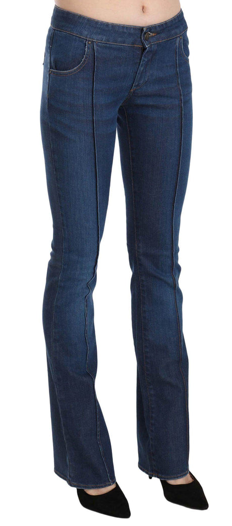 Just Cavalli Blue Low Waist Boot Cut Denim Pants Jeans - Hilstor