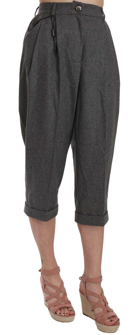 Dolce & Gabbana Wool Cropped Trouser Pleated Pant - Hilstor