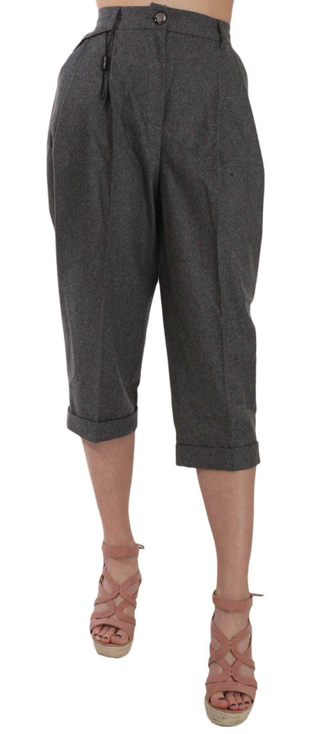 Dolce & Gabbana Wool Cropped Trouser Pleated Pant - Hilstor