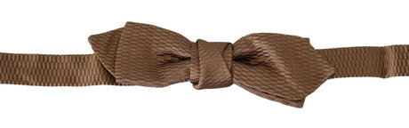 Dolce & Gabbana Men Brown Gold Adjustable Neck Papillon Bow Tie - Hilstor