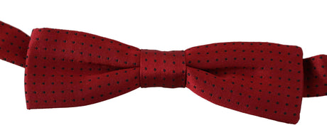 Dolce & Gabbana Red Dotted Silk Adjustable Neck Papillon Bow Tie - Hilstor