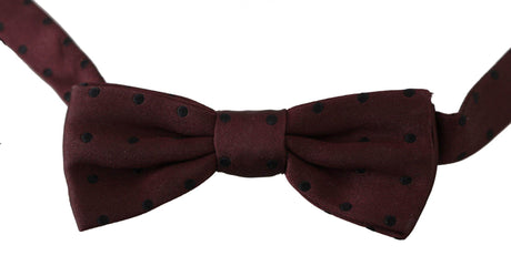 Dolce & Gabbana Purple Dotted Silk Adjustable Neck Papillon Bow Tie - Hilstor