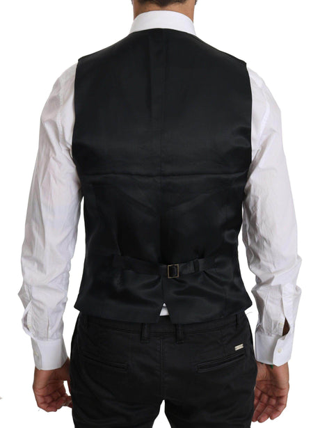 Dolce & Gabbana Blue Wool Waistcoat Formal Gilet Vest - Hilstor