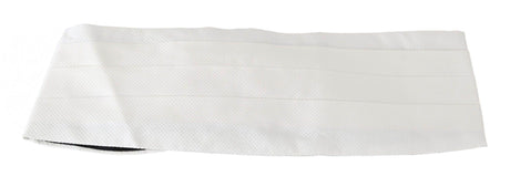 Dolce & Gabbana White Men Waist Belt 100% Silk Cummerbund - Hilstor