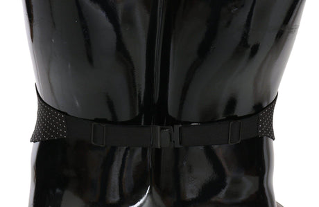 Dolce & Gabbana Black Dotted Waist Belt Silk Cummerbund - Hilstor