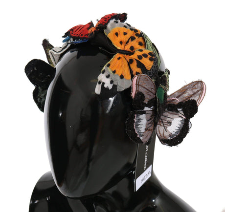 Dolce & Gabbana Tiara Floral Butterfly Sequin Diadem Headband - Hilstor