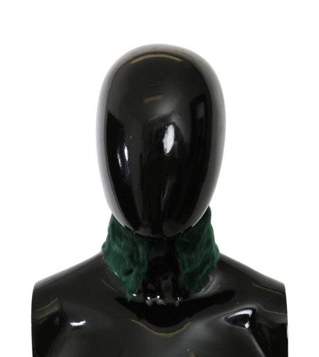 Dolce & Gabbana Green Fur Neck Collar Wrap Lambskin Scarf - Hilstor