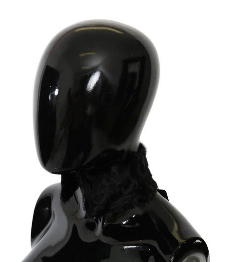 Dolce & Gabbana Black Fur Neck Collar Wrap Lambskin Scarf - Hilstor