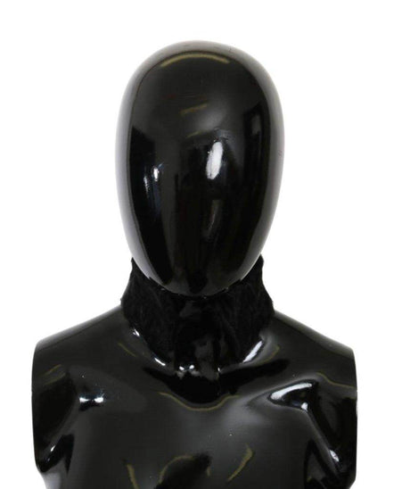 Dolce & Gabbana Black Fur Neck Collar Wrap Lambskin Scarf - Hilstor