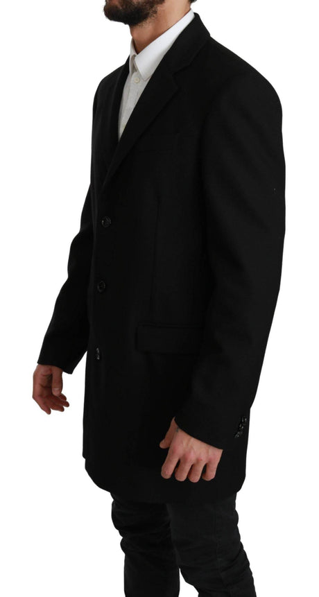 Dolce & Gabbana Black 100% Wool Jacket Coat Blazer - Hilstor