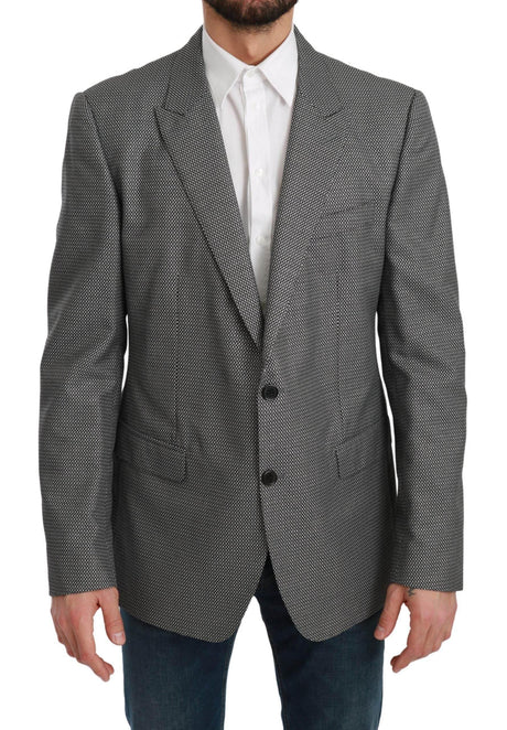 Dolce & Gabbana Gray Slim Fit Formal MARTINI Blazer - Hilstor
