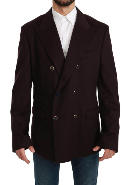 Dolce & Gabbana Bordeaux Cashmere Coat TAORMINA Blazer - Hilstor
