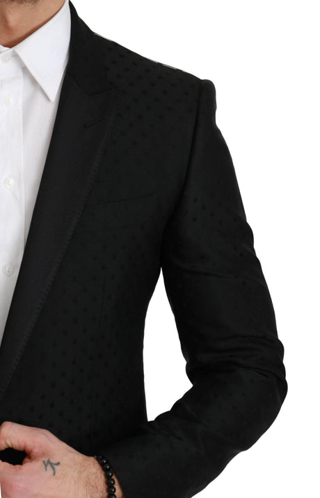 Dolce & Gabbana Black Slim Fit Coat Jacket MARTINI Blazer - Hilstor