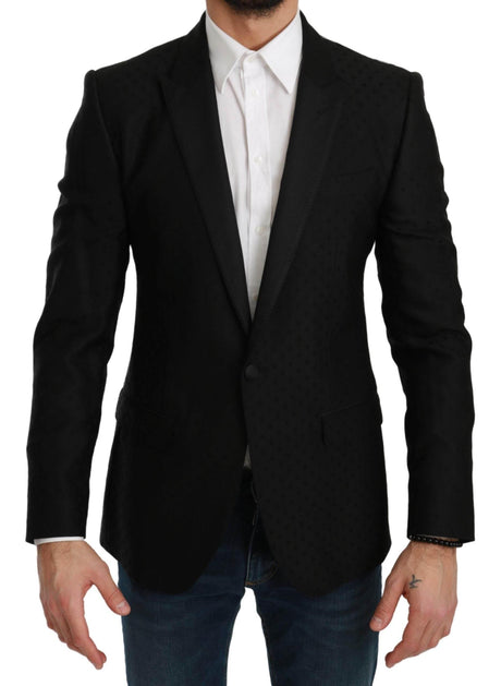 Dolce & Gabbana Black Slim Fit Coat Jacket MARTINI Blazer - Hilstor