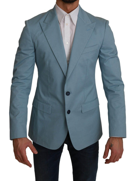 Dolce & Gabbana Blue Slim Fit Coat Jacket MARTINI Blazer - Hilstor