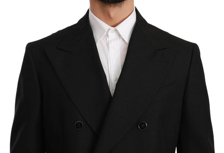 Dolce & Gabbana Black Slim Fit Jacket Coat Wool Blazer - Hilstor