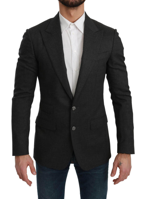 Dolce & Gabbana Gray NAPOLI Slim Fit Jacket Wool Blazer - Hilstor