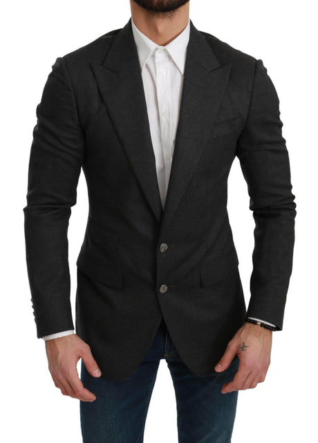 Dolce & Gabbana Gray NAPOLI Slim Fit Jacket Wool Blazer - Hilstor