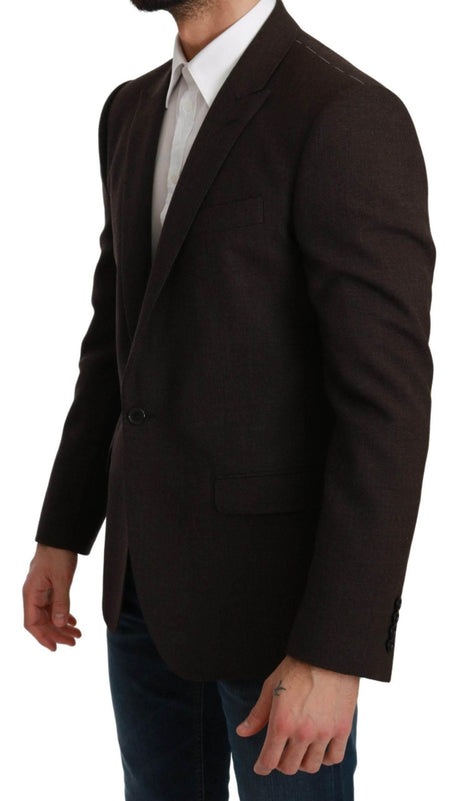 Dolce & Gabbana Brown Slim Fit Coat Jacket MARTINI Blazer - Hilstor