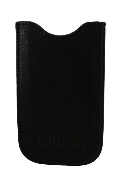 John Galliano Black Leather Multifunctional Men ID Bill Card Holder Wallet - Hilstor