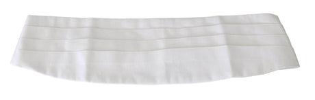 Dolce & Gabbana White Men Waist Belt Cotton Cummerbund - Hilstor