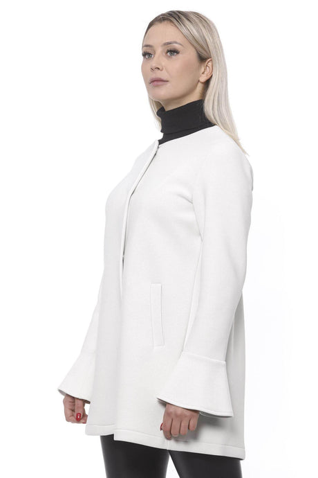 19V69 Italia Elegant White Neoprene Woman Coat - Hilstor