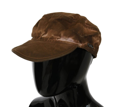 Costume National Brown Newsboy Beret Cabbie Fedora Hat - Hilstor