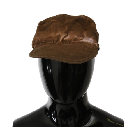 Costume National Brown Newsboy Beret Cabbie Fedora Hat - Hilstor