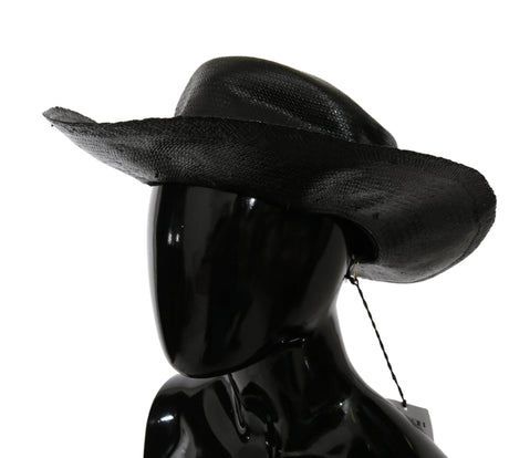 Costume National Black Wide Brim Cowboy Solid Hat - Hilstor