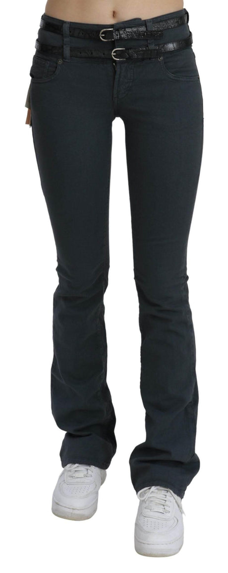 John Galliano Gray Mid Waist Slim Flared Denim Trouser Jeans - Hilstor