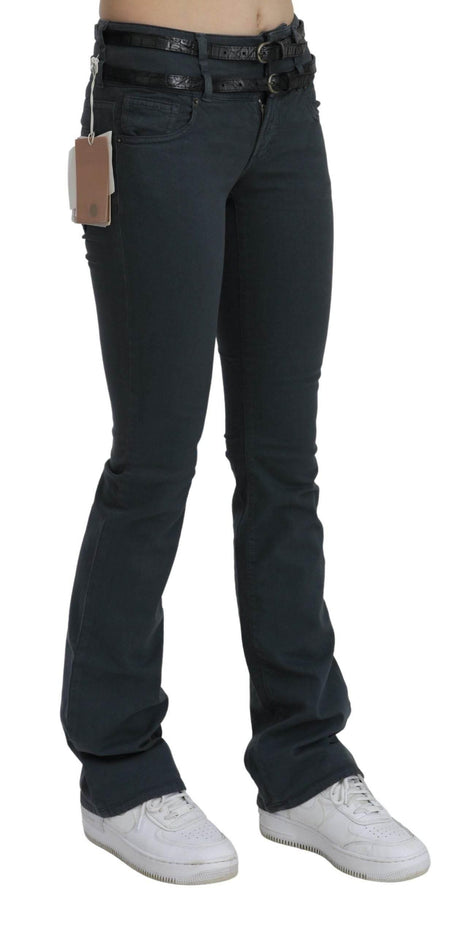 John Galliano Gray Mid Waist Slim Flared Denim Trouser Jeans - Hilstor