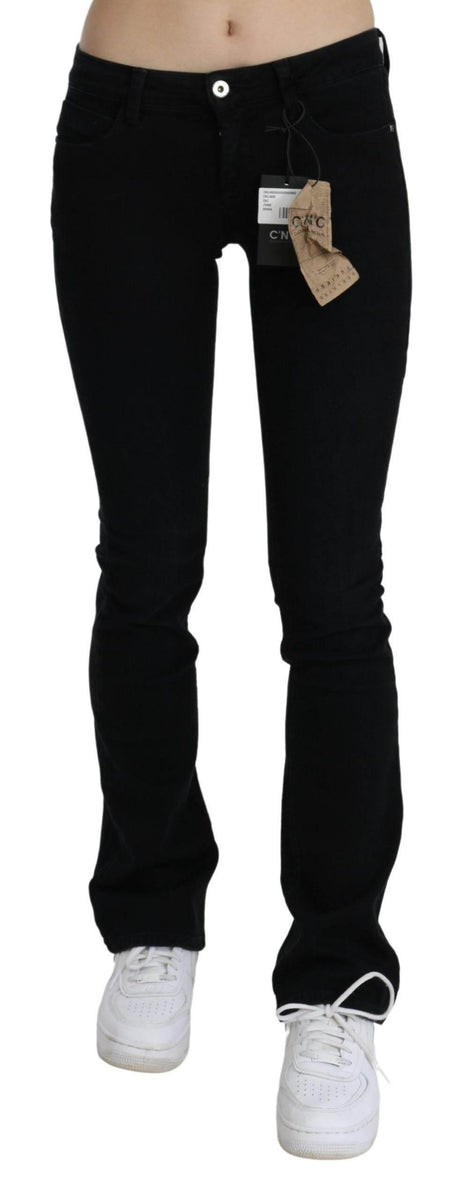 Costume National Black Low Waist Skinny Denim Cotton Jeans - Hilstor