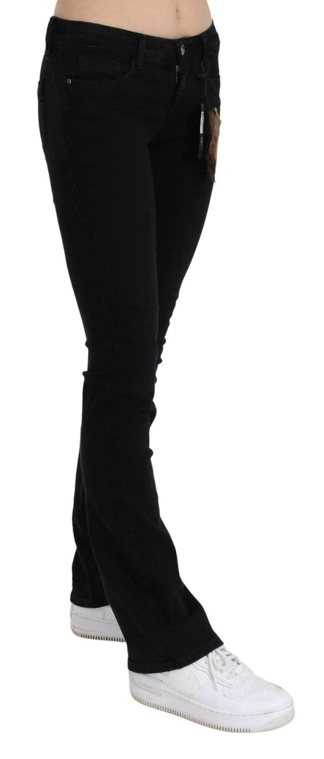 Costume National Black Low Waist Skinny Denim Cotton Jeans - Hilstor