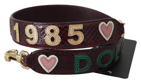 Dolce & Gabbana Bordeaux Exotic Skin Leather Belt Shoulder Strap - Hilstor