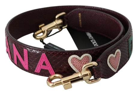 Dolce & Gabbana Bordeaux Exotic Skin Leather Belt Shoulder Strap - Hilstor