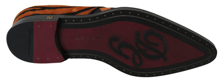 Dolce & Gabbana Orange Pony Hair Formal Dress Broque Shoes - Hilstor