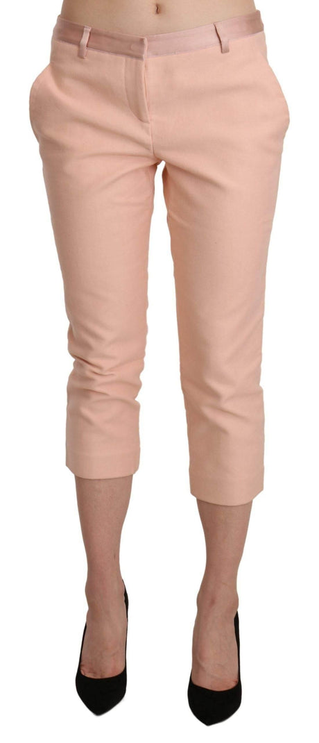 Ermanno Scervino Pink Low Waist Skinny Cropped Capri Pants - Hilstor